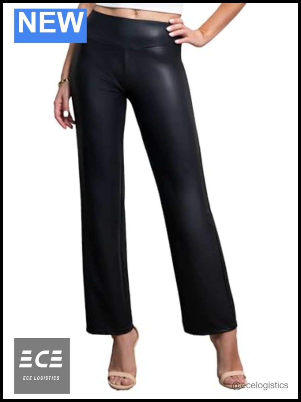 Conceited Luxe Leggings Vegan Leather Faux Leather Straight Leg Pull On